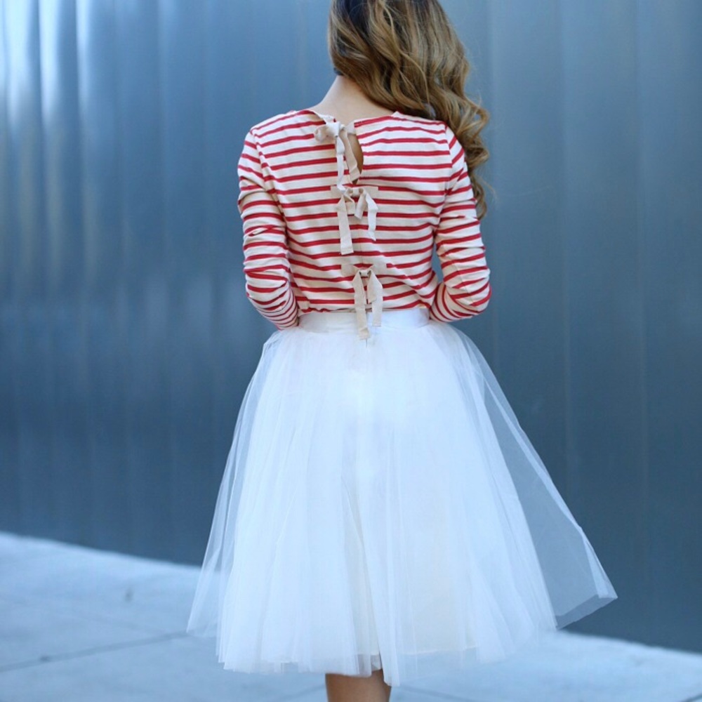 J. Crew Bow Back Striped Tee